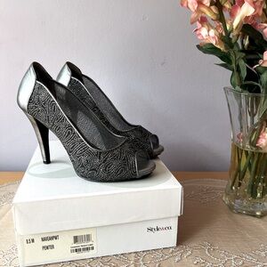 Pewter metallic breathable dress shoe by Style & Co.